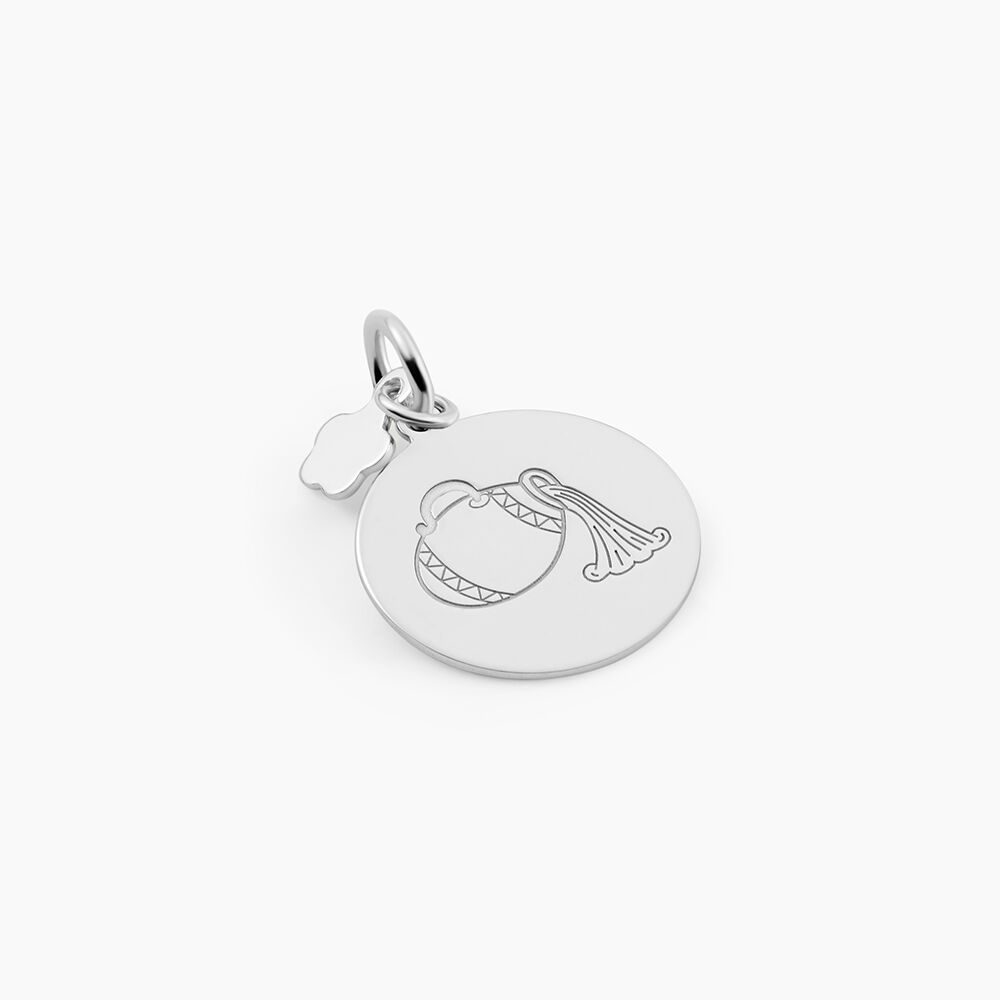 Pendentif Zodiaque Rond Argent Blanc - Bijoux personnalis&eacute;s Famille | Marc Orian