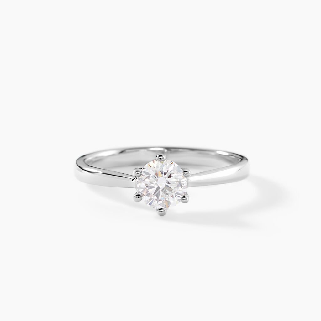 Bague Solitaire Athena Or Blanc Diamant - Parures de mariage Femme | Marc Orian