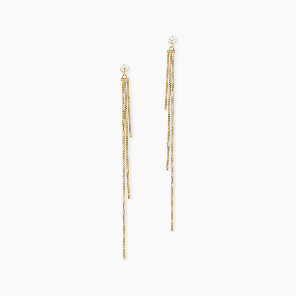 Boucles D'oreilles Pendantes Carrine Or Jaune Oxyde De Zirconium - Pendantes Femme | Marc Orian