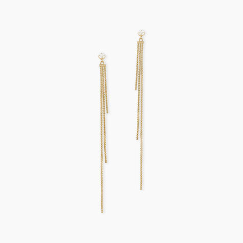 Boucles D'oreilles Pendantes Carrine Or Jaune Oxyde De Zirconium - Pendantes Femme | Marc Orian