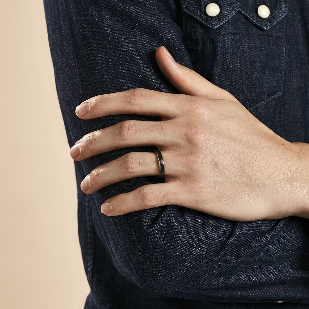 Alliance Matten Titane Blanc - Alliances personnalisées Homme | Marc Orian