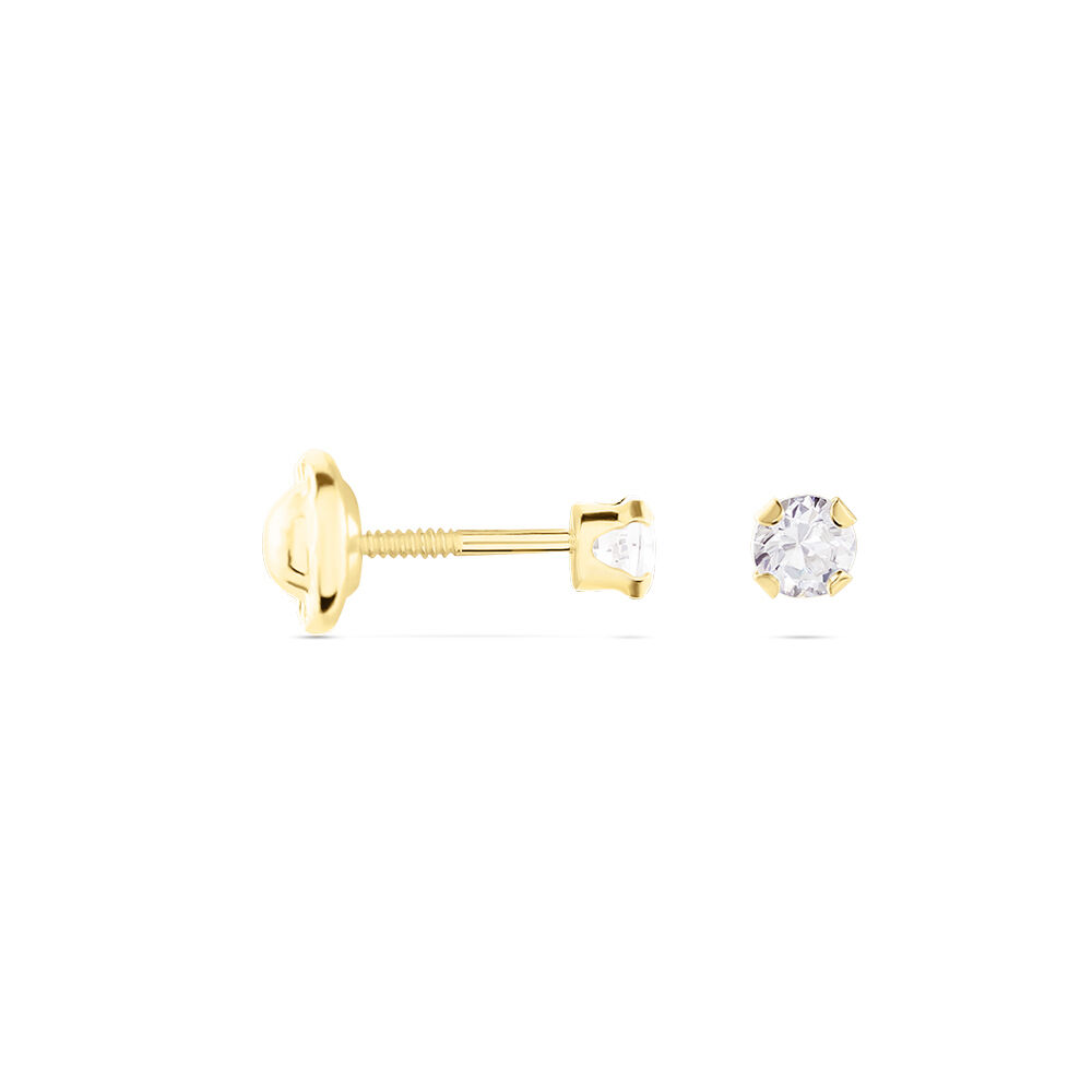 Boucles D'oreilles Puces Pepita Or Jaune Oxyde De Zirconium - Puces Famille | Marc Orian