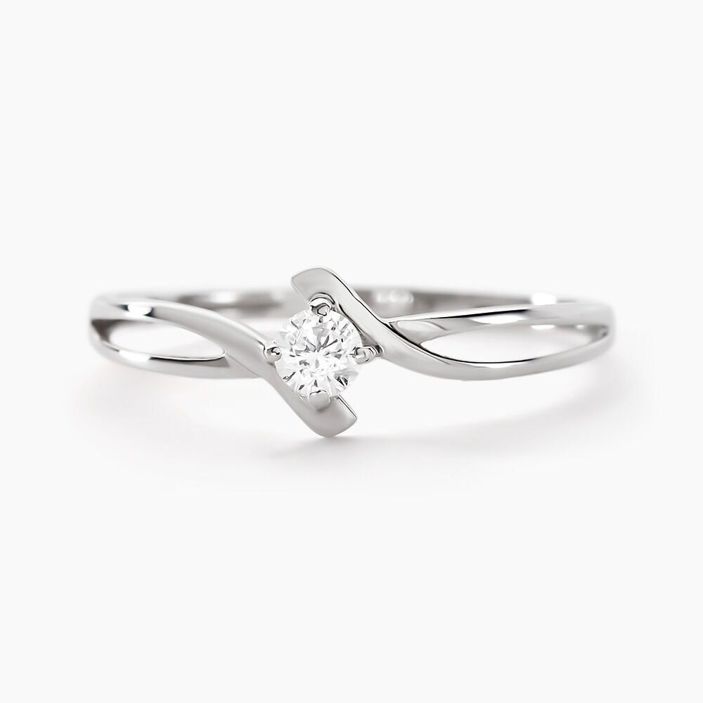 Bague Chamirame Or Blanc Oxyde De Zirconium - Solitaires Femme | Marc Orian