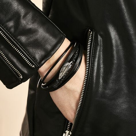 Bracelet Multirangs Acier Vieillit Georgio - Bracelets Homme | Marc Orian