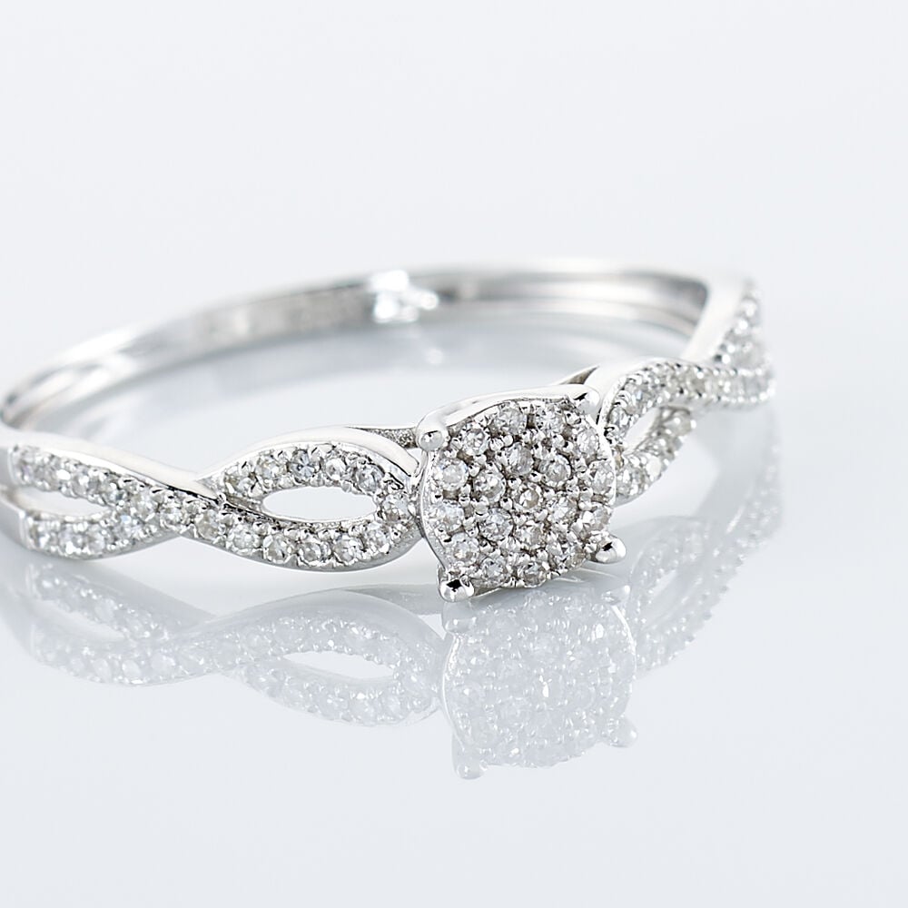 Bague Roseline Or Blanc Diamant - Parures de mariage Femme | Marc Orian