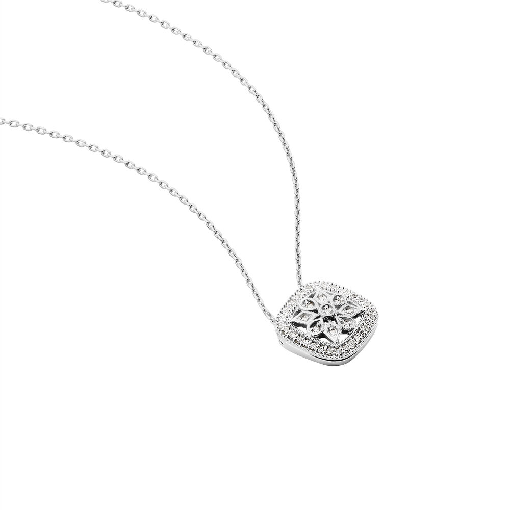 Collier Alixia Or Blanc Diamant - Colliers avec pierres Femme | Marc Orian