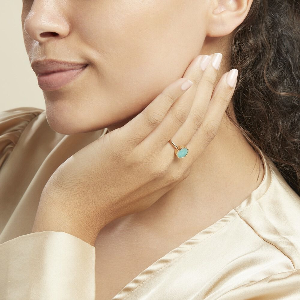Bague Plaqué Or Neassa Amazonite - Bagues avec pierre Femme | Marc Orian