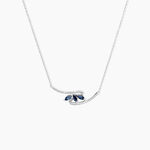 Collier Petale Or Blanc Saphir Et Diamant - Colliers avec pierres Femme | Marc Orian