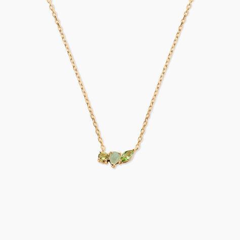 Collier Jasmee Plaque Or Jaune Aventurine Oxyde De Zirconium - Colliers avec pierres Femme | Marc Orian