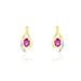 Boucles D'oreilles Puces Sagesse Or Jaune Rubis Et Diamant - Puces Femme | Marc Orian
