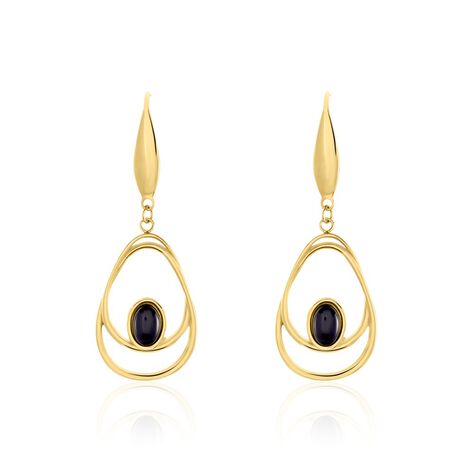 Boucles D'oreilles Pendantes Acier Doré Ruben Agate - Boucles d'oreilles Pendantes Femme | Marc Orian