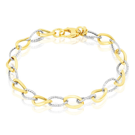 Bracelet Joice Maille Alternée Et Godronne Or Bicolore - Bracelets mailles Femme | Marc Orian