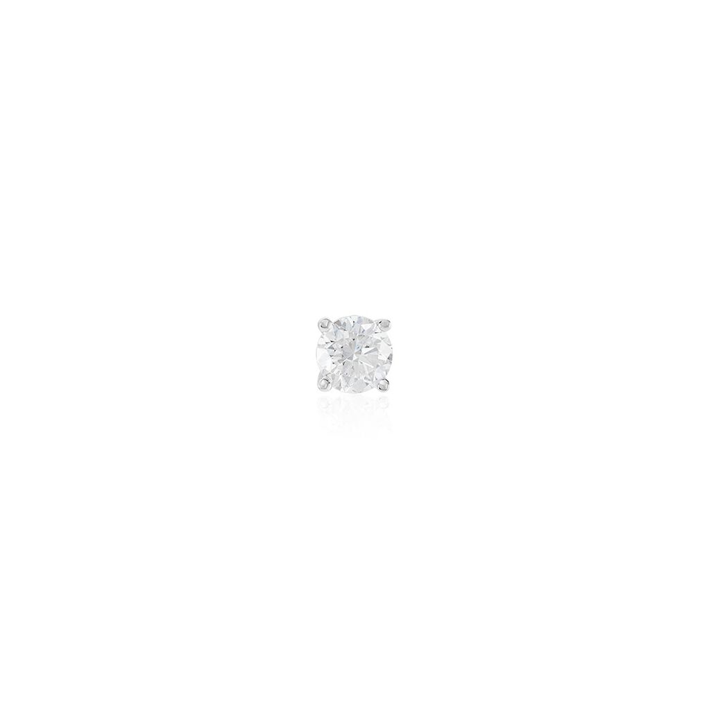 Boucle D'oreille Puce Unitaire Victoria Or Blanc Diamant - Clous d'oreilles Famille | Marc Orian