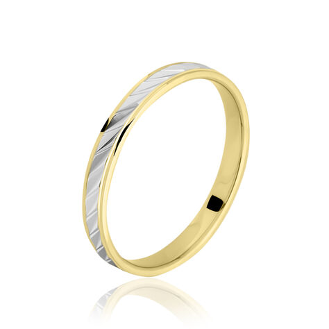 Alliance Faceteana Ruban Plat Or Bicolore - Alliances duo Unisex | Marc Orian