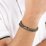 Bracelet Boss Ares Summer Cuir De Veau Vert - Bracelets cuir Homme | Marc Orian