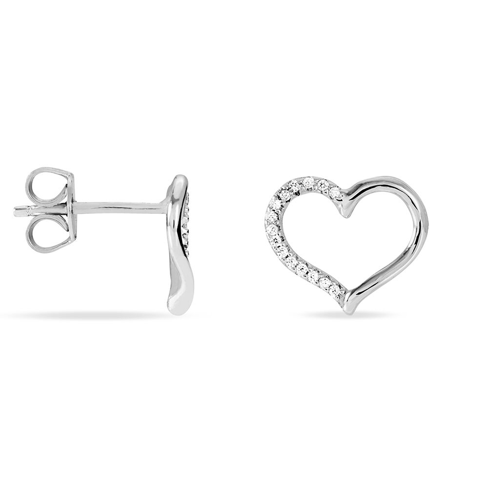 Boucles D'oreilles Puces Salona Argent Blanc Oxyde De Zirconium - Puces Femme | Marc Orian