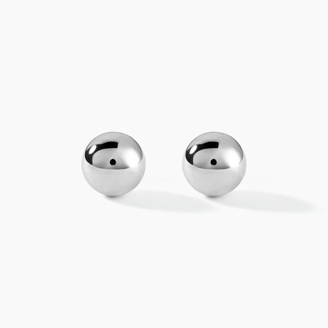 Boucles D'oreilles Puces Fidelia Boule Or Blanc - Puces Femme | Marc Orian