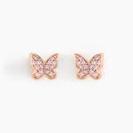 Boucles D'oreilles Puces Anne-lise Argent Rose Oxyde De Zirconium - Puces Femme | Marc Orian