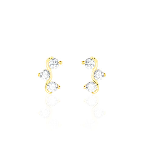 Boucles D'oreilles Puces Mureille Or Jaune Oxyde De Zirconium - Puces Femme | Marc Orian