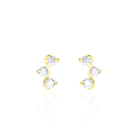 Boucles D'oreilles Puces Mureille Or Jaune Oxyde De Zirconium - Clous d'oreilles Femme | Marc Orian