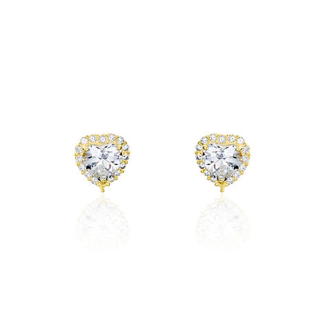 Boucles D'oreilles Puces Aymane Or Jaune Oxyde De Zirconium - Puces Famille | Marc Orian