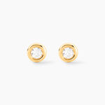 Boucles D'oreilles Puces Eden Serti Pneu Or Jaune Oxyde De Zirconium - Puces Femme | Marc Orian