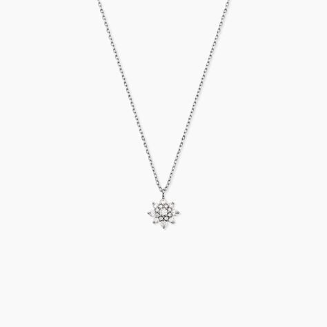 Collier Lorraine Argent Blanc Oxyde De Zirconium - Colliers avec pierres Femme | Marc Orian