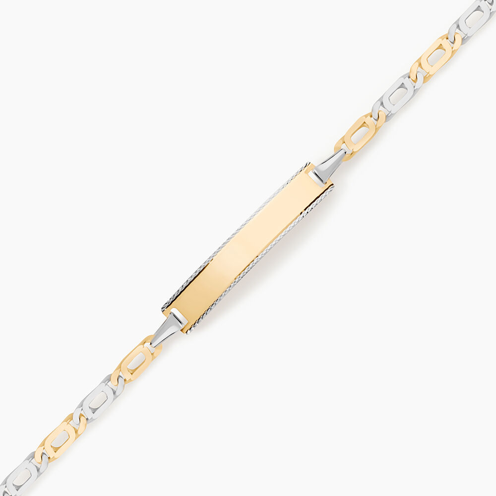 Bracelet Identit&eacute; Fanelia Maille Marine Or Bicolore - Gourmettes Enfant | Marc Orian