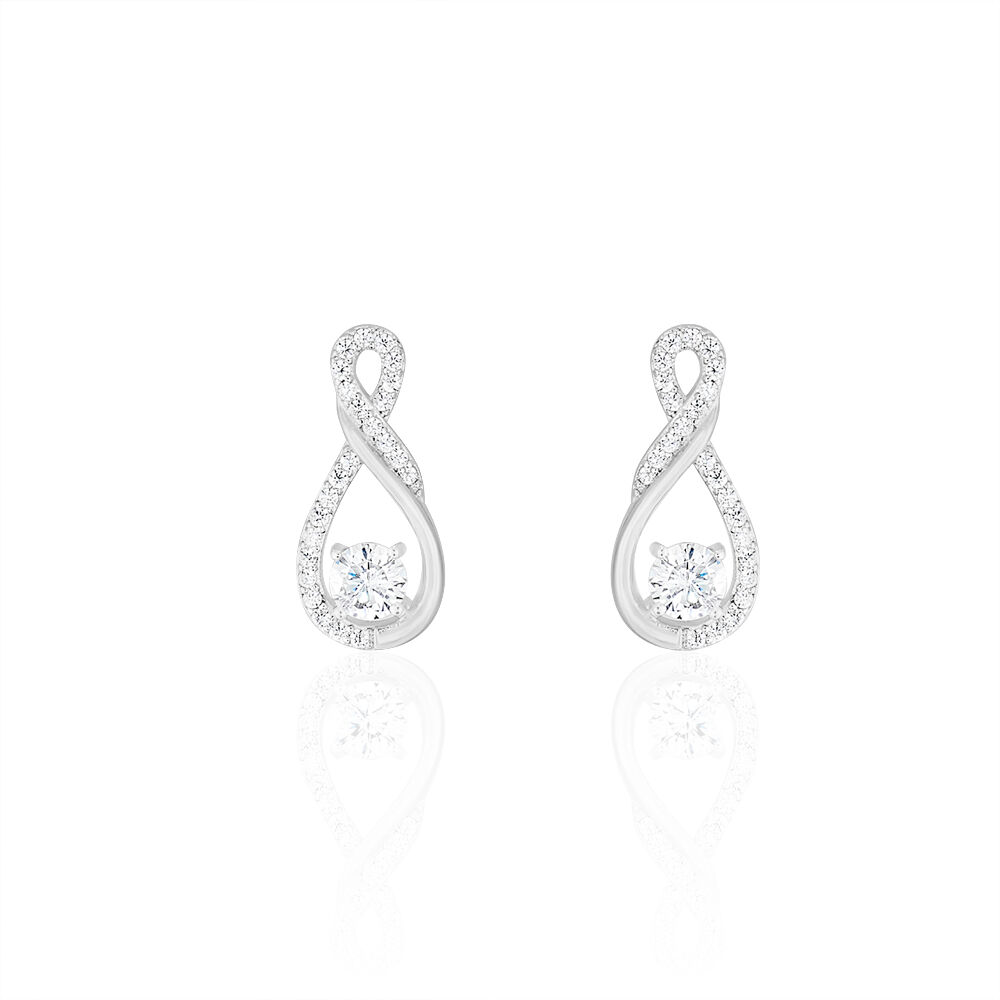 Boucles D'oreilles Puces Absa Argent Blanc Oxyde De Zirconium - Puces Femme | Marc Orian