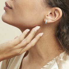 Créoles Argent Blanc Sadia - Boucles d'oreilles Créoles Femme | Marc Orian