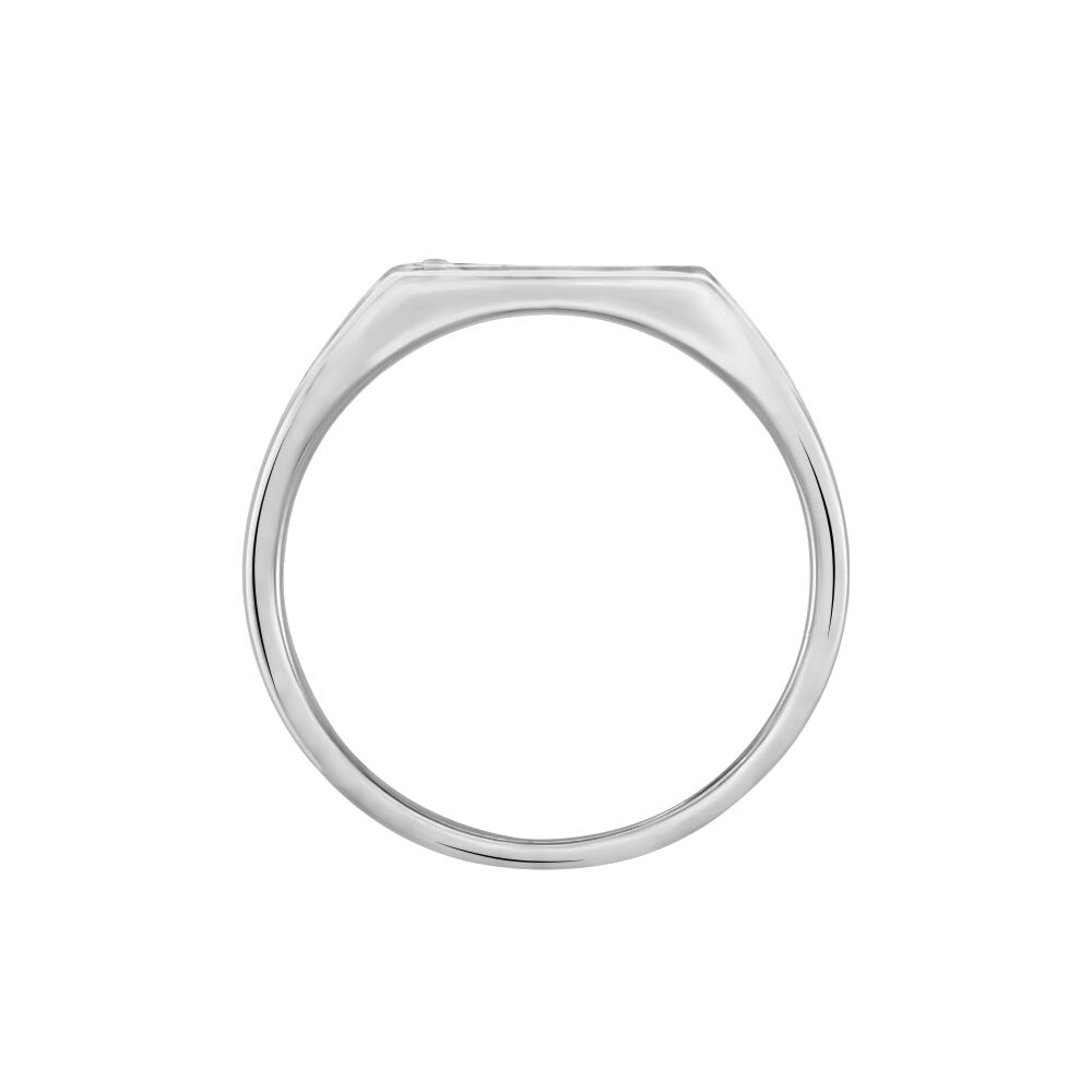 Chevalière Argent Blanc Python Email Et Oxyde De Zirconium - Chevalières Homme | Marc Orian