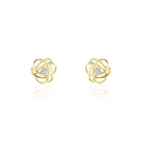 Boucles D'oreilles Puces Or Jaune Abidemi Diamants - Puces Femme | Marc Orian