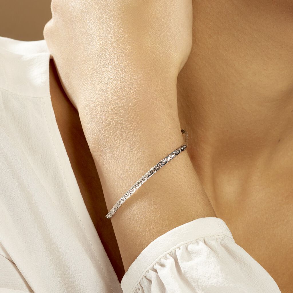 Bracelet Jeanie Or Blanc - Bracelets mailles Femme | Marc Orian