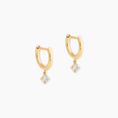 Cr&eacute;oles Claud Or Jaune Diamant Synth&eacute;tique - Cr&eacute;oles Femme | Marc Orian
