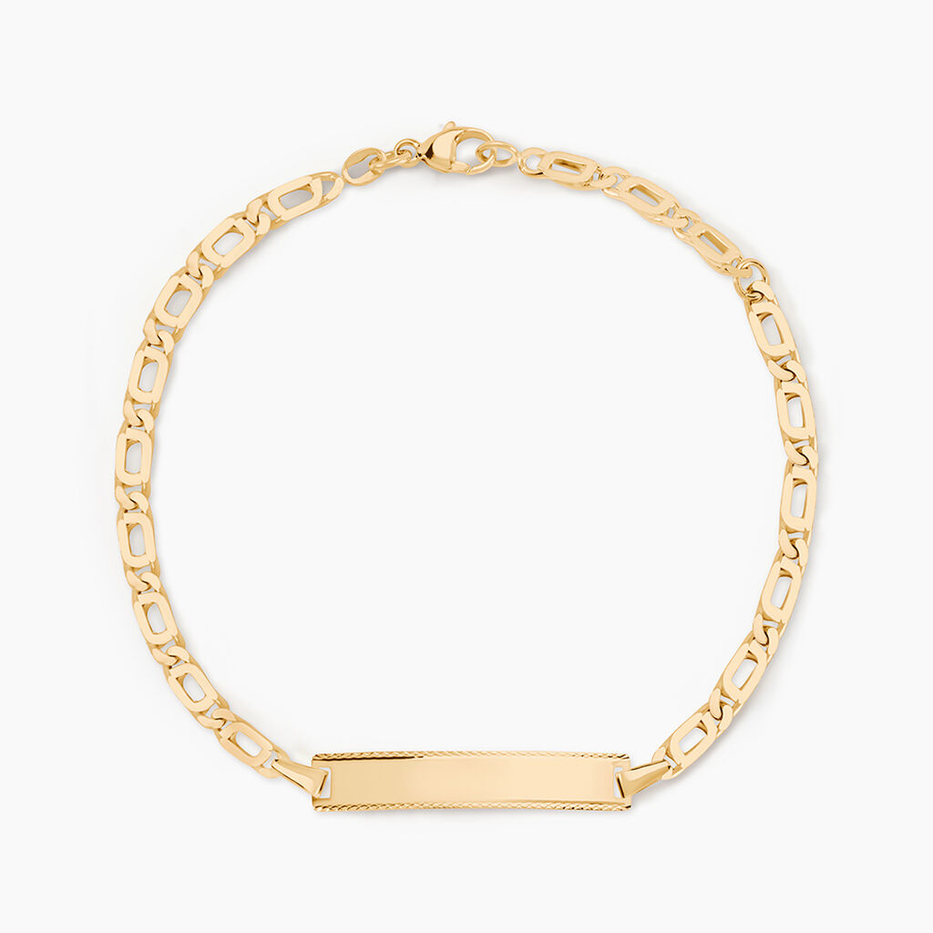 Bracelet Identit&eacute; Fanelia Maille Marine Or Jaune - Gourmettes Enfant | Marc Orian
