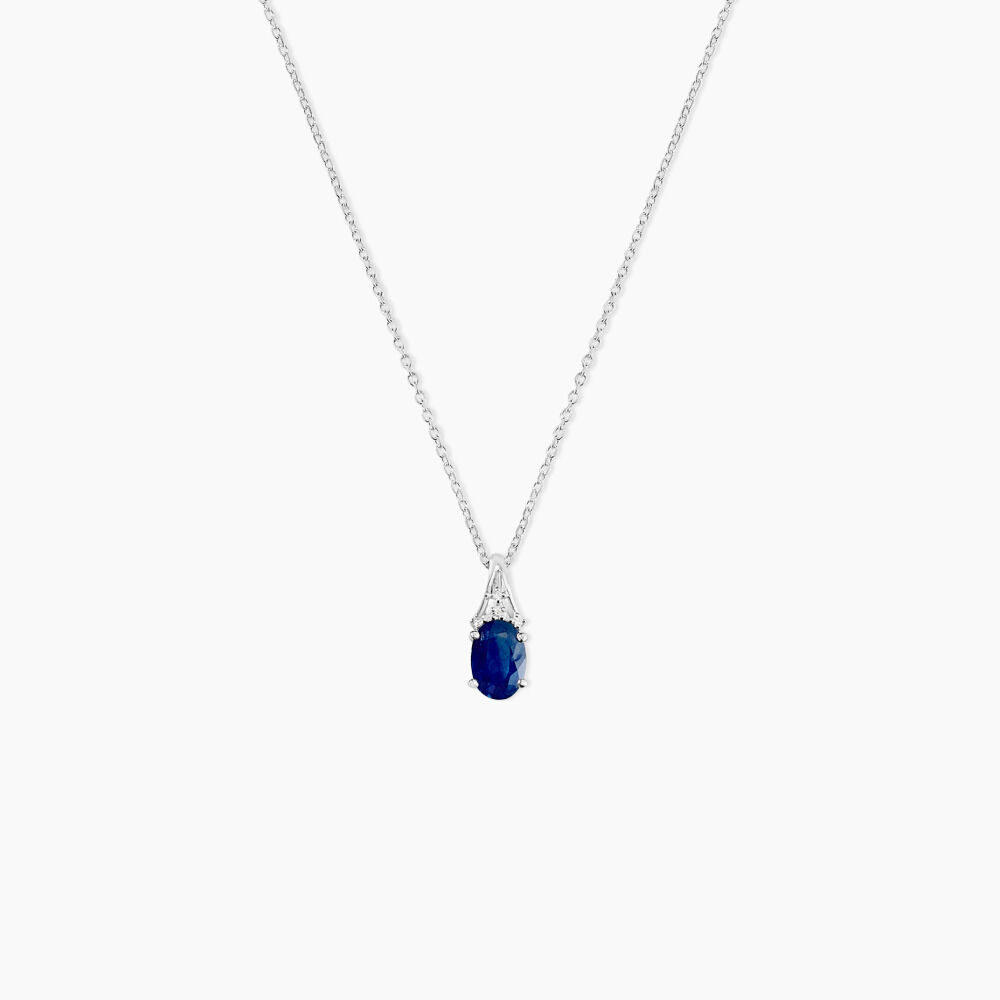 Collier Marie Or Blanc Saphir Diamant - Colliers avec pierres Femme | Marc Orian