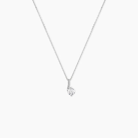 Collier Olly Or Blanc Oxyde De Zirconium - Colliers avec pierres Femme | Marc Orian