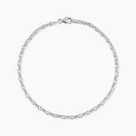 Bracelet Capucin Or Blanc Maille Marine Plate - Bracelets mailles Femme | Marc Orian