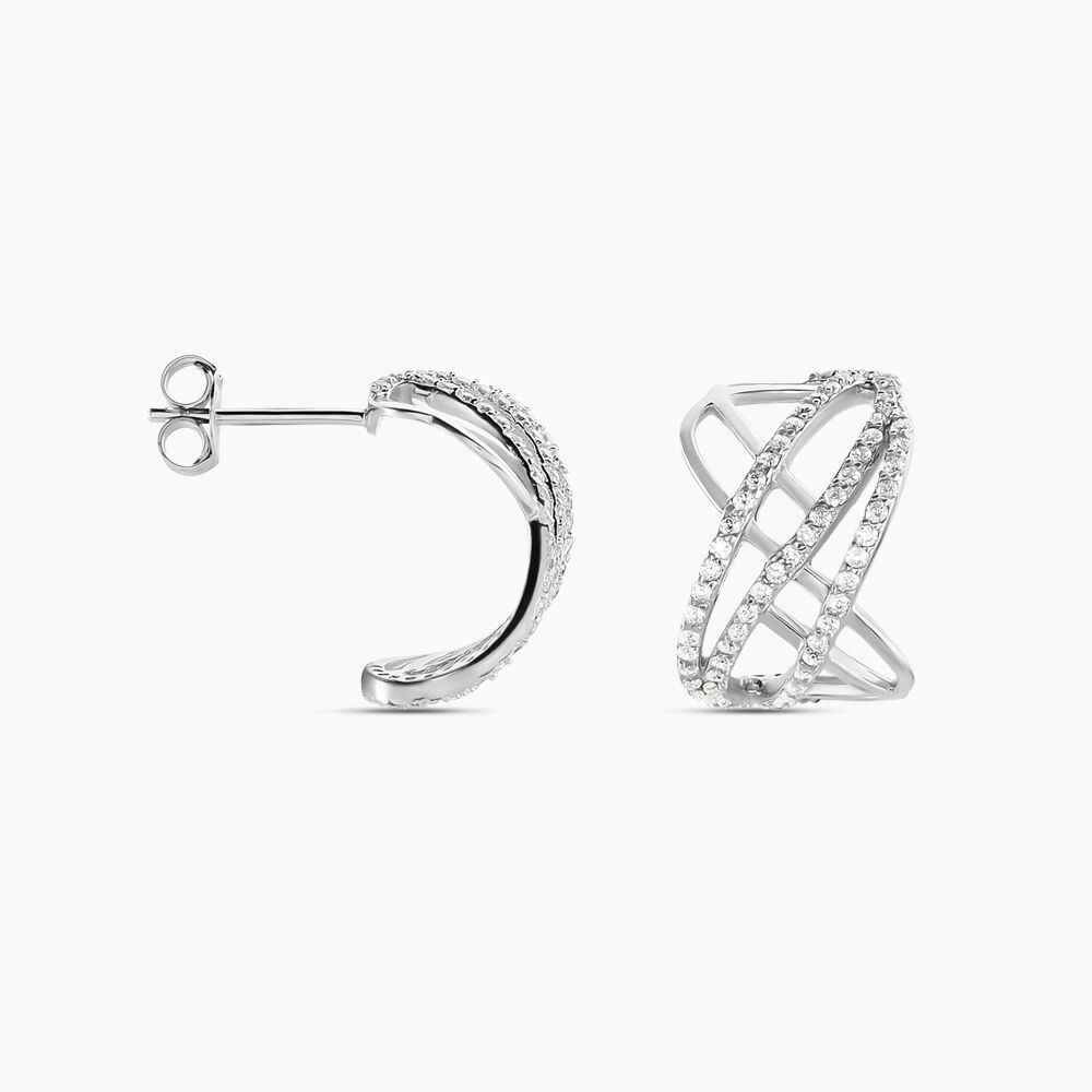 Créoles Marlow Argent Blanc Oxyde De Zirconium - Créoles Femme | Marc Orian