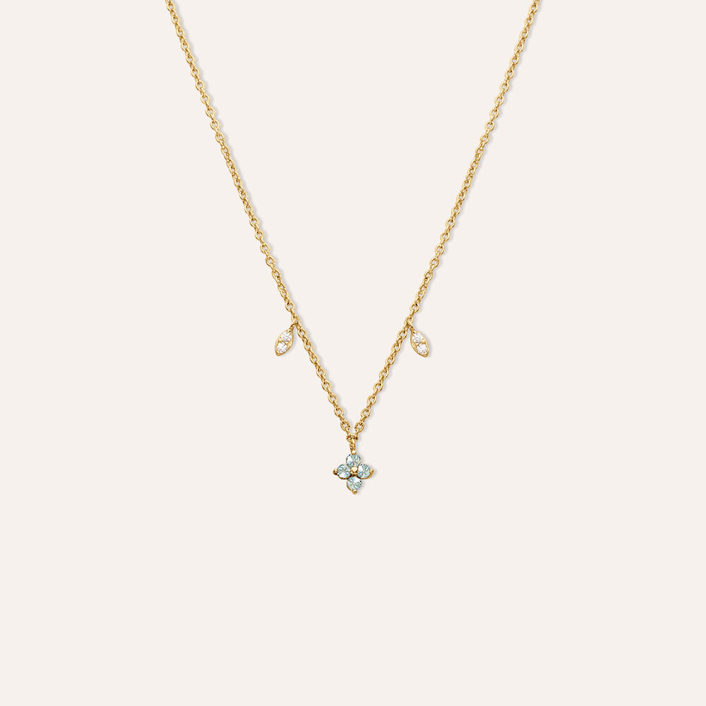 Collier Johara Argent Dor&eacute; A L'Or 750/1000 Topaze Oxyde De Zirconium - Colliers avec pierres Femme | Marc Orian