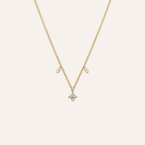 Collier Johara Argent Dor&eacute; A L'Or 750/1000 Topaze Oxyde De Zirconium - Colliers avec pierres Femme | Marc Orian
