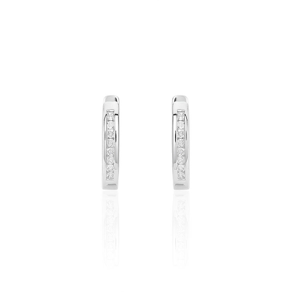 Créoles Aaren Rondes Or Blanc Diamant - Créoles Femme | Marc Orian