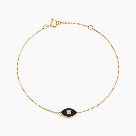 Bracelet Matiasma Or Jaune Onyx Diamant - Bracelets chaînes Femme | Marc Orian