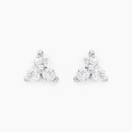 Boucles D'oreilles Puces Eleanor Fleur Or Blanc Oxyde De Zirconium - Puces Femme | Marc Orian