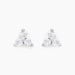 Boucles D'oreilles Puces Eleanor Fleur Or Blanc Oxyde De Zirconium - Puces Femme | Marc Orian