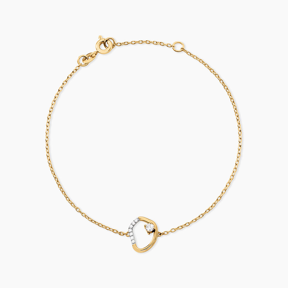 Bracelet Estel Argent Dor&eacute; A L'Or 750/1000 Oxyde De Zirconium - Bracelets cha&icirc;nes Femme | Marc Orian