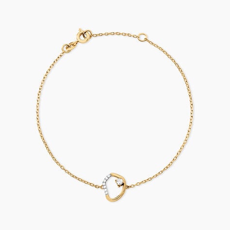 Bracelet Estel Argent Dor&eacute; A L'Or 750/1000 Oxyde De Zirconium - Bracelets cha&icirc;nes Femme | Marc Orian
