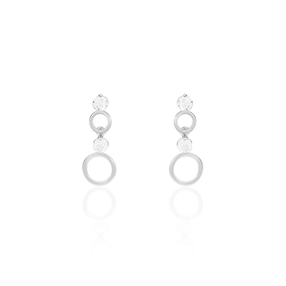 Boucles D'oreilles Puces Wynona Or Blanc Oxyde - Pendantes Femme | Marc Orian