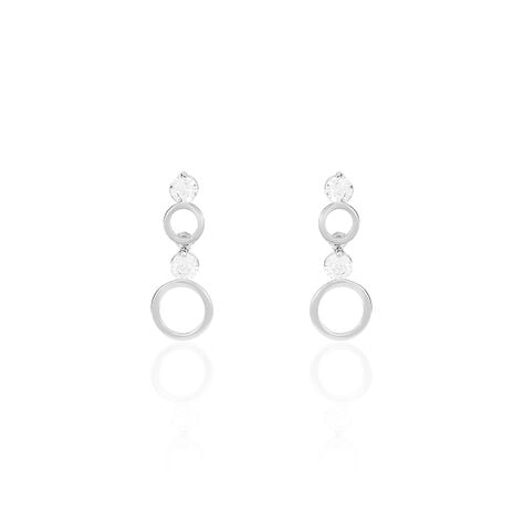 Boucles D'oreilles Puces Wynona Or Blanc Oxyde - Pendantes Femme | Marc Orian