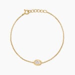 Bracelet Fadela Argent Dor&eacute; A L'Or 750/1000 Oxyde De Zirconium - Bracelets cha&icirc;nes Femme | Marc Orian